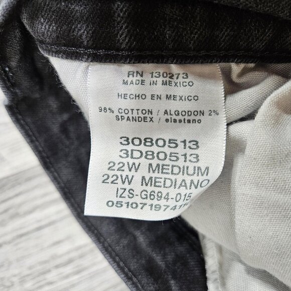 Lee Jeans Womens 22W Black Relaxed Fit Straight Leg Stretch Denim Plus Size - Picture 6 of 12